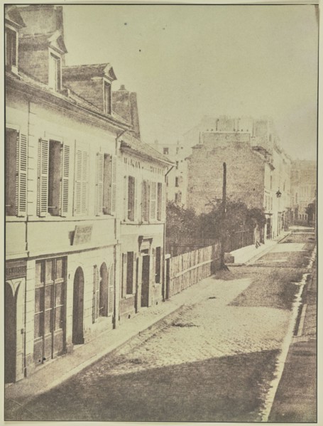View Down a City Street; Attributed to Hippolyte Bayard, French, 1801 - 1887, or Attributed to William Henry Fox Talbot
