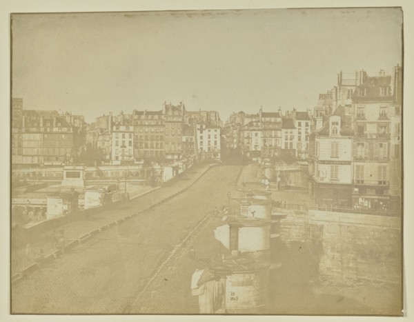 Pont Neuf with Chevalier optician shop; Hippolyte Bayard, French, 1801 - 1887, Paris, France; 1849; Salted paper print; 19.2