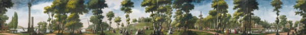 Figures Walking in a Parkland; Louis Carrogis de Carmontelle, French, 1717 - 1806, France; 1783 - 1800; Watercolor and gouache
