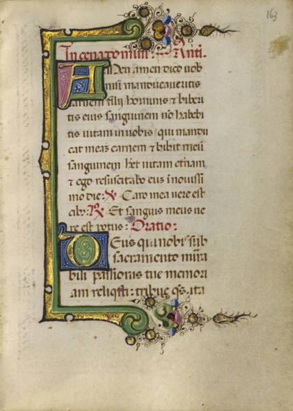 Decorated Initial A; Decorated Initial D; Ferrara, Emilia-Romagna, Italy; about 1469; Tempera colors, gold paint, gold leaf