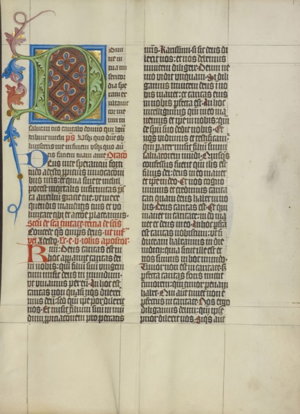 Decorated Initial D; Master Michael, Austrian, active about 1420 until the mid-15th century, Vienna, Austria; about 1420 - 1430