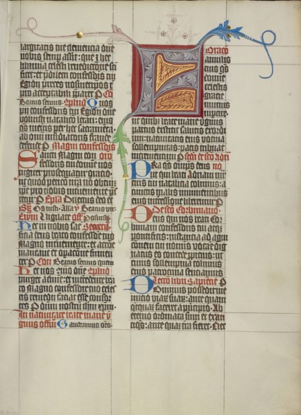 Decorated Initial F; Master Michael, Austrian, active about 1420 until the mid-15th century, Vienna, Austria; about 1420 - 1430