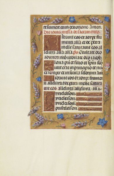 Decorated Text Page; Bruges, Belgium; about 1510 - 1520; Tempera colors, gold, and ink on parchment; Leaf: 23.2 x 16.7 cm