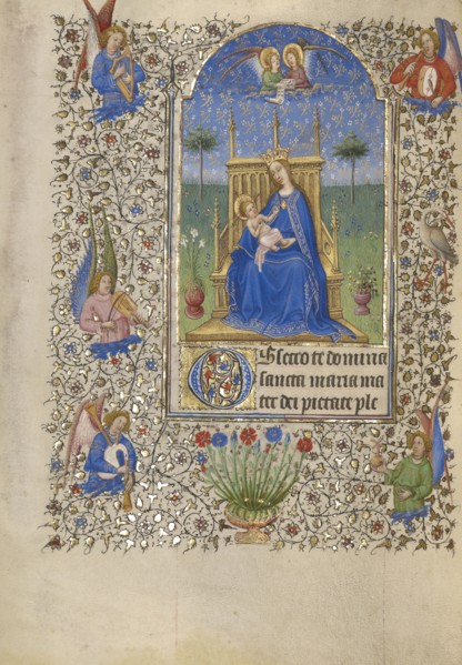 The Virgin and Child Enthroned; Spitz Master, French, active about 1415 - 1425, Paris, France; about 1420; Tempera colors, gold