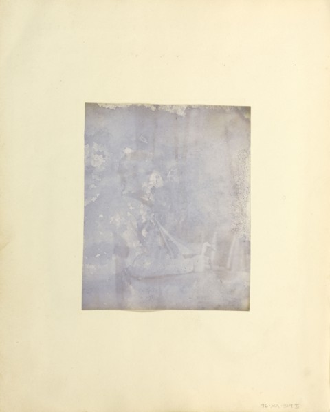 Profile portrait of a Seated Man Holding a Book; British, active India about 1843; India; 1843 - 1845; Salted paper print
