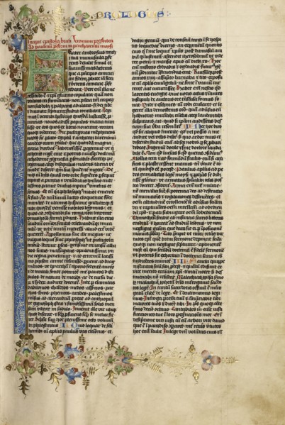 Decorated Initial F; Circle of Stefan Lochner, German, died 1451, Cologne, Germany; about 1450; Gold leaf, tempera, and black