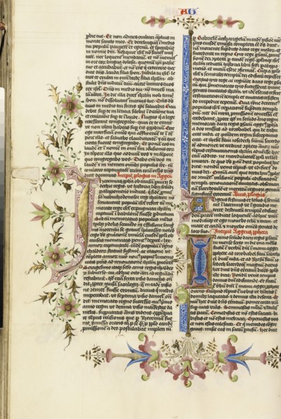 Decorated Initial J; Decorated Initial I; Circle of Stefan Lochner, German, died 1451, Cologne, Germany; about 1450; Gold leaf