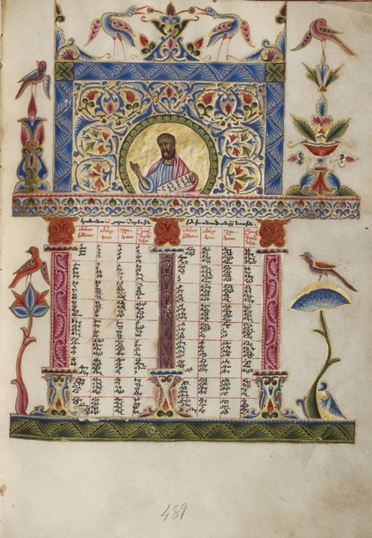 Canon Table Page; Malnazar, Armenian, active about 1630s, and Aghap'ir, Armenian, active about 1630s, Isfahan, Persia; 1637