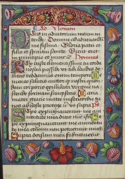 Decorated Text Page; Strasbourg, France; early 16th century; Tempera colors on parchment; Leaf: 13.5 x 10.5 cm