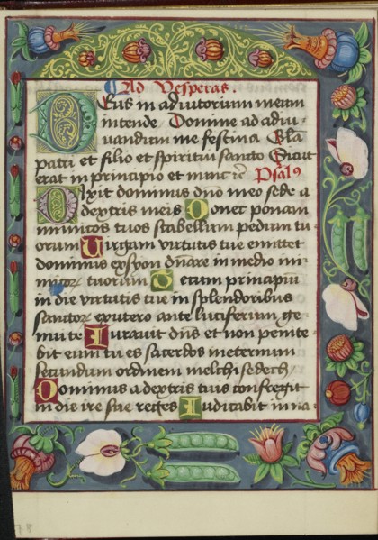 Decorated Text Page; Strasbourg, France; early 16th century; Tempera colors on parchment; Leaf: 13.5 x 10.5 cm