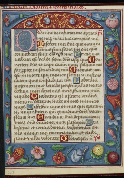 Decorated Text Page; Strasbourg, France; early 16th century; Tempera colors on parchment; Leaf: 13.5 x 10.5 cm