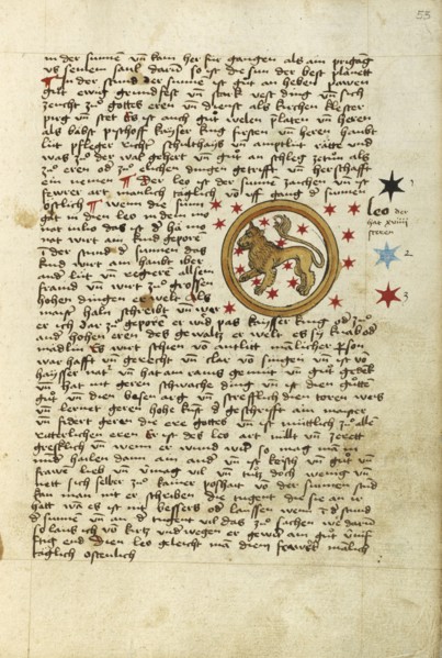Leo; Ulm, Germany; shortly after 1464; Watercolor and ink on paper bound between original wood boards covered with original