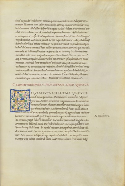 Decorated Initial E; Florence, Tuscany, Italy; about 1460–1470; Tempera colors, gold leaf, gold paint, and ink on parchment