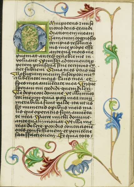 Decorated Initial O; Workshop of Valentine Noh, Bohemian, active 1470s, Prague, Bohemia, Czech Republic; about 1470 - 1480