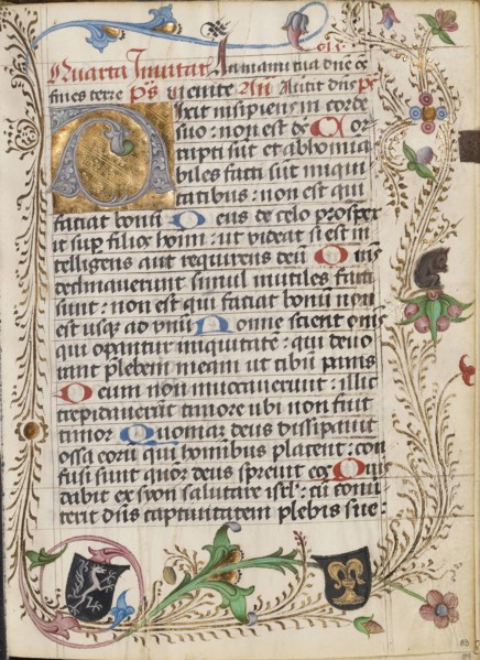 Decorated Initial D; Salzburg, Austria; about 1485; Tempera colors, gold leaf, and ink on parchment; Leaf: 17.6 x 13 cm