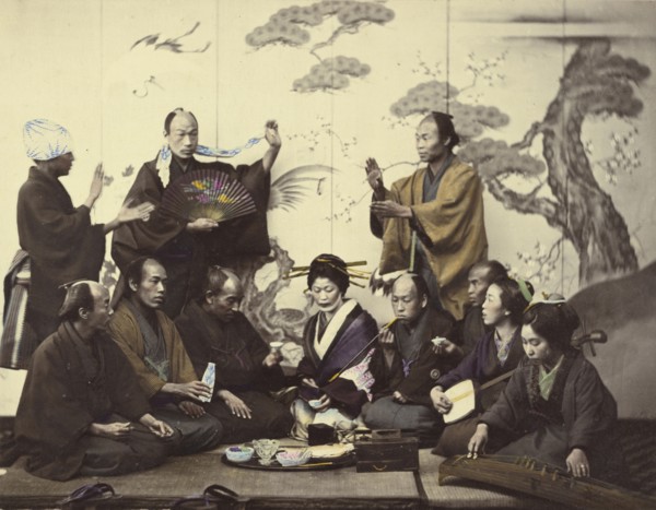 A Social Meal; Felice Beato, 1832 - 1909, Japan; 1866 - 1867; Hand-colored Albumen silver print