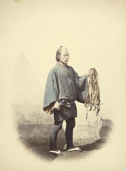 Bettoes, or Grooms; Felice Beato, 1832 - 1909, Japan; 1866 - 1867; Hand-colored Albumen silver print