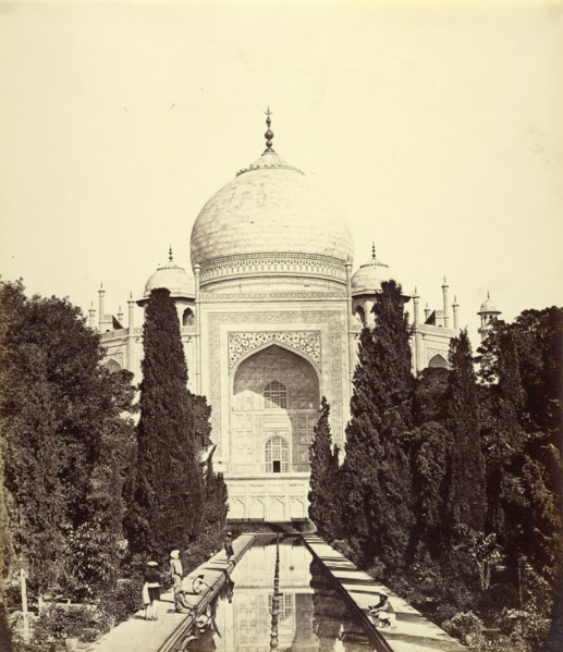 Central View of the Taj Mahal; Felice Beato, 1832 - 1909, Henry Hering, 1814 - 1893, India