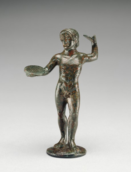 Statuette of a Discus Thrower; Etruria; 480 B.C; Bronze; 8.5 × 5.5 × 2.5 cm, 3 3,8 × 2 3,16 × 1 in