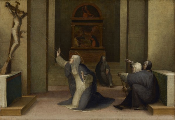 Saint Catherine of Siena Receiving the Stigmata; Domenico Beccafumi, Italian, 1484 - 1551, Italy; about 1513 - 1515