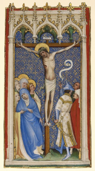 The Crucifixion; Master of St. Veronica, German, active about 1395 - 1415, Cologne, Germany; about 1400 - 1410; Tempera colors