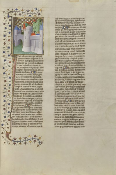 Jugurtha, King of Numidia, Thrown from His Roman Prison into the Tiber; Paris, France, Europe; about 1413 - 1415; Tempera colors