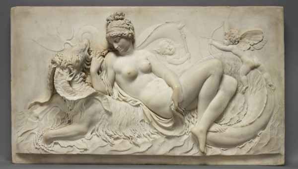 Venus Reclining on a Sea Monster with Cupid and a Putto; John Deare, English, 1759 - 1798, Great Britain; 1787,88 - 1790