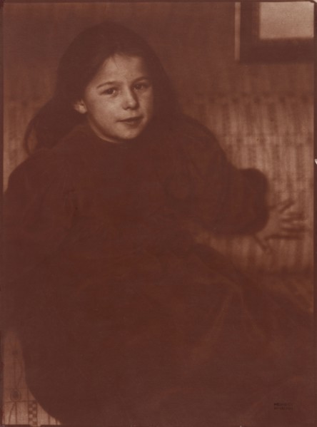 Portrait of Lotte; Heinrich Kühn, Austrian, born Germany, 1866 - 1944, Austria; 1906; Gum bichromate print; 51.8 x 38.3 cm