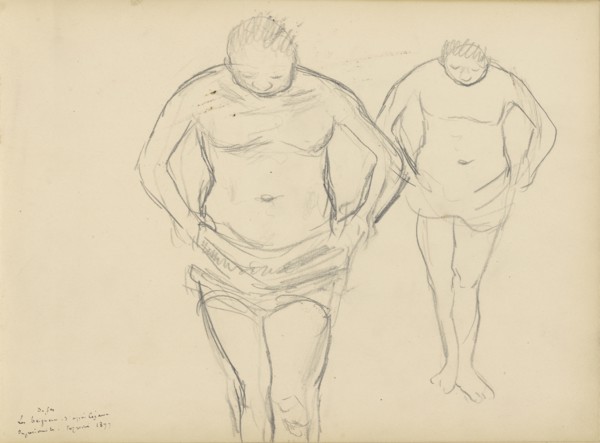 Copies of Cézanne's Bathers; Edgar Degas, French, 1834 - 1917, about 1877; Graphite