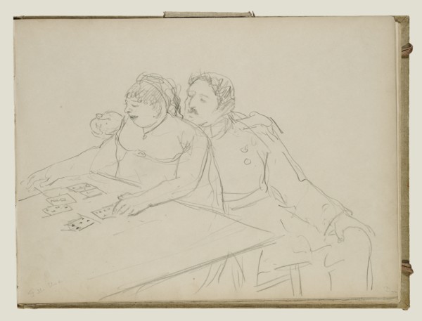 Brothel Scene; Edgar Degas, French, 1834 - 1917, about 1877; Graphite