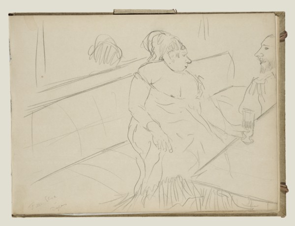 Brothel Scene; Edgar Degas, French, 1834 - 1917, about 1877; Graphite