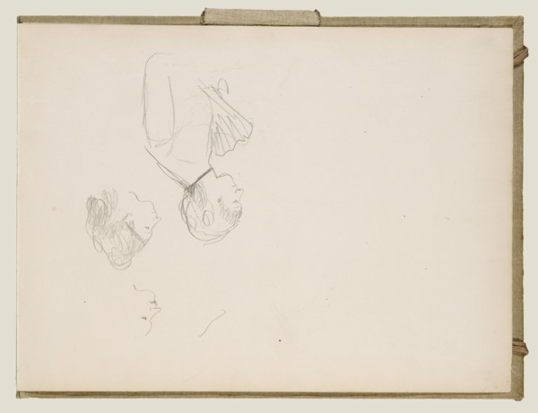 Sketches of a Café Singer; Edgar Degas, French, 1834 - 1917, 1877; Graphite; 26 x 34.9 cm, 10 1,4 x 13 3,4 in