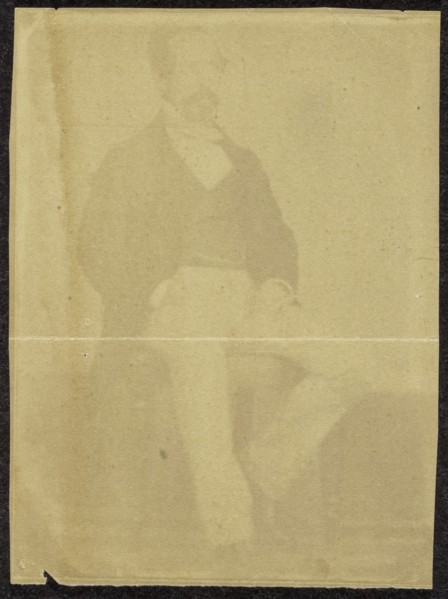 Portrait of a Seated Man with Mustache; British, active India about 1843; England; 1843 - 1845; Salted paper print from a paper