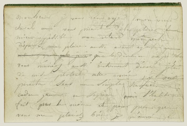 Draft Letter; Théodore Géricault, French, 1791 - 1824, 1812 - 1814; Graphite; 15.2 x 10.6 cm, 6 x 4 3,16 in