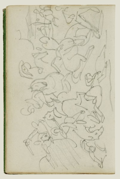 Cavalry Battle; Théodore Géricault, French, 1791 - 1824, 1812 - 1814; Graphite; 15.2 x 10.6 cm, 6 x 4 3,16 in