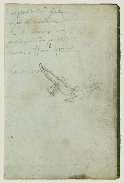 Figure Study and Inscriptions; Théodore Géricault, French, 1791 - 1824, 1812 - 1814; Graphite; 15.2 x 10.6 cm, 6 x 4 3,16 in