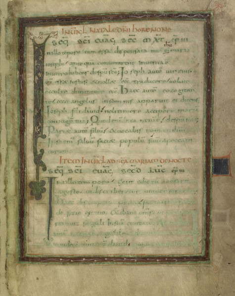 Decorated Initial Is; Rhein-Meuse; early 9th century; Tempera colors and gold and silver paint on parchment; Leaf: 24.1 x 18.1
