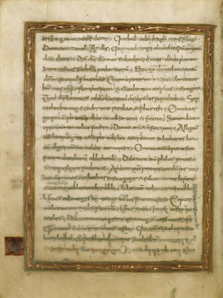 Decorated Text Page; Rhein-Meuse; early 9th century; Tempera colors and gold and silver paint on parchment; Leaf: 24.1 x 18.1 cm
