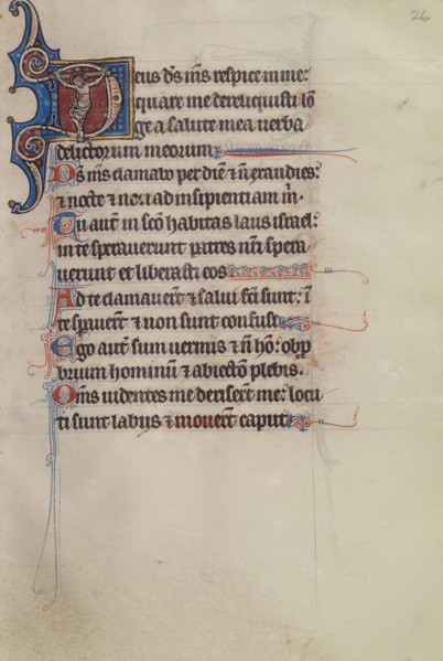 Initial D: The Crucifixion; Bute Master, Franco-Flemish, active about 1260 - 1290, Northeastern, illuminated, France