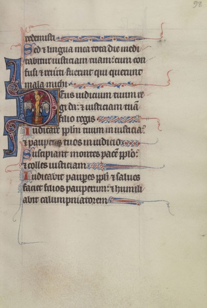 Initial D: People Worshipping a Golden Calf; Bute Master, Franco-Flemish, active about 1260 - 1290, Northeastern illuminated