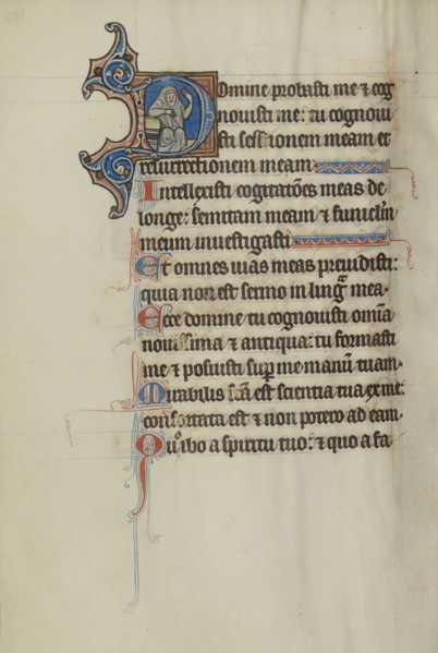 Initial D: A Seated Friar; Bute Master, Franco-Flemish, active about 1260 - 1290, Northeastern, illuminated, France