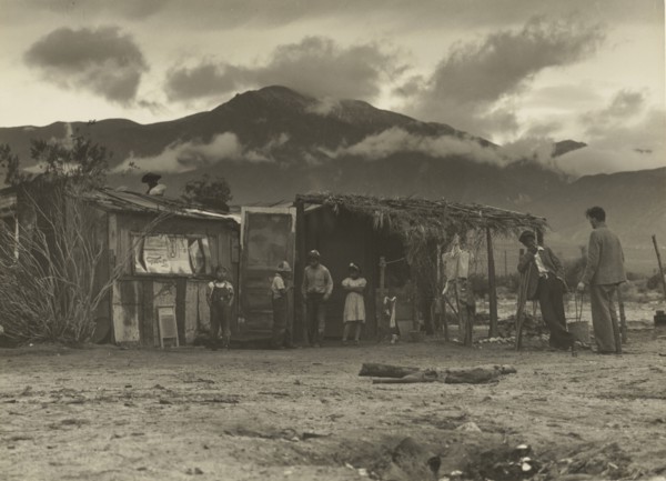 Paul Taylor with Migrant Workers, Imperial Valley, California; Dorothea Lange, American, 1895 - 1965, 1935; Gelatin silver