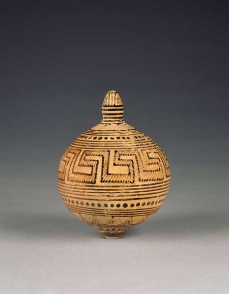 Pomegranate vase; Athens, Greece; late 8th century B.C; Terracotta; 12.2 × 9.4 cm, 4 13,16 × 3 11,16 in