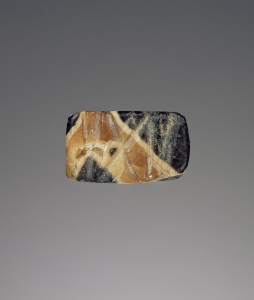 Pyramidal seal; Crete, Greece; about 2300 B.C. - 2000 B.C; Breccia; 1.4 × 1.1 × 0.7 cm, 9,16 × 7,16 × 1,4 in