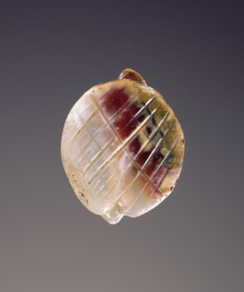 Engraved stamp; Crete, Greece; about 1850 B.C. - 1700 B.C; Chalcedony; 0.5 × 1 × 1.1 cm, 3,16 × 3,8 × 7,16 in