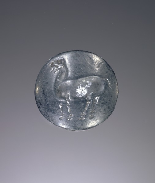 Lentoid engraved seal; Crete, Greece; about 1550 B.C. - 1400 B.C; Haematite; 1.6 × 0.7 cm, 5,8 × 1,4 in