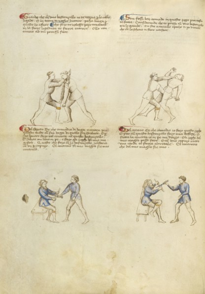 Combat with Rondel and Dagger; Fiore Furlan dei Liberi da Premariacco, Italian, about 1340,1350 - before 1450, Venice, Italy