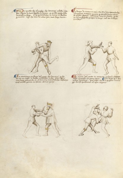 Combat with Dagger; Fiore Furlan dei Liberi da Premariacco, Italian, about 1340,1350 - before 1450, Padua, or, Italy