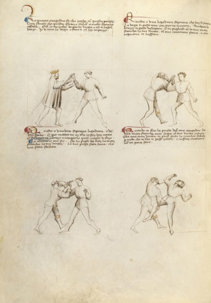 Combat with Dagger; Fiore Furlan dei Liberi da Premariacco, Italian, about 1340,1350 - before 1450, Padua, or, Italy