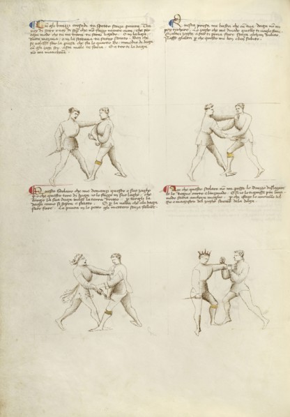 Combat with Dagger; Fiore Furlan dei Liberi da Premariacco, Italian, about 1340,1350 - before 1450, Padua, or, Italy